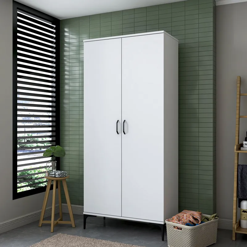 Badeværelsesskab Wallxpert Cleo Hylde (90 x 198,6 x 45 cm) Hvid - Hvid - Hus & renovering - Køkken & bad - Badeværelse - Badeværelsesmøbler - Badeværelsesskab