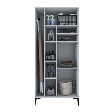 Badeværelsesskab Wallxpert Cleos Shelf (90 x 198,6 x 45 cm) Hvid - Hvid - Hus & renovering - Køkken & bad - Badeværelse - Badeværelsesmøbler - Badeværelsesskab