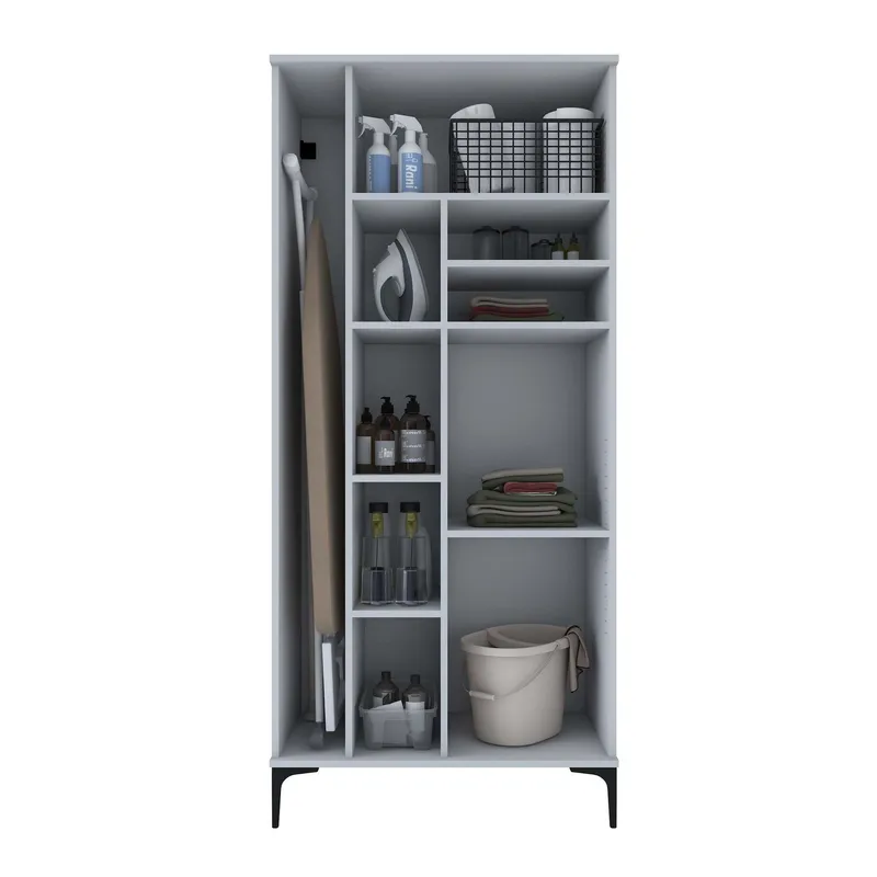 Badeværelsesskab Wallxpert Cleos Shelf (90 x 198,6 x 45 cm) Hvid - Hvid - Hus & renovering - Køkken & bad - Badeværelse - Badeværelsesmøbler - Badeværelsesskab