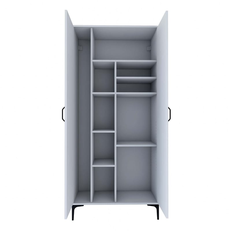 Badeværelsesskab Wallxpert Cleos Shelf (90 x 198,6 x 45 cm) Hvid - Hvid - Hus & renovering - Køkken & bad - Badeværelse - Badeværelsesmøbler - Badeværelsesskab