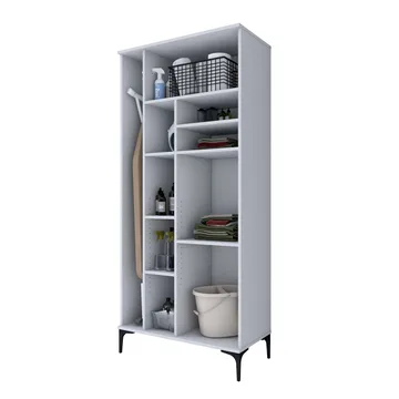 Badeværelsesskab Wallxpert Cleos Shelf (90 x 198,6 x 45 cm) Hvid - Hvid - Hus & renovering - Køkken & bad - Badeværelse - Badeværelsesmøbler - Badeværelsesskab
