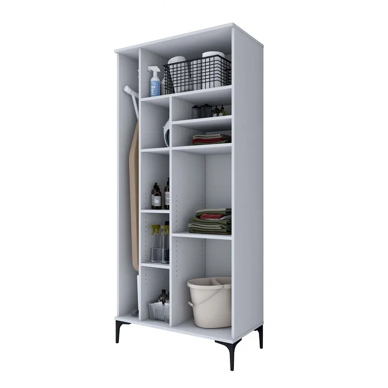 Badeværelsesskab Wallxpert Cleos Shelf (90 x 198,6 x 45 cm) Hvid - Hvid - Hus & renovering - Køkken & bad - Badeværelse - Badeværelsesmøbler - Badeværelsesskab