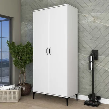 Badeværelsesskab Wallxpert Cleos Shelf (90 x 198,6 x 45 cm) Hvid - Hvid - Hus & renovering - Køkken & bad - Badeværelse - Badeværelsesmøbler - Badeværelsesskab