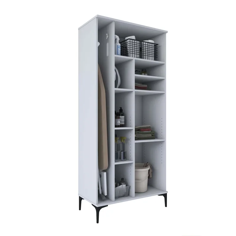 Badeværelsesskab Wallxpert Cleos Shelf (90 x 198,6 x 45 cm) Hvid - Hvid - Hus & renovering - Køkken & bad - Badeværelse - Badeværelsesmøbler - Badeværelsesskab