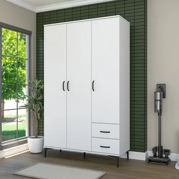 Badeværelsesskab Wallxpert Dara (120 x 198,6 x 45 cm) Hvid - Hvid - Hus & renovering - Køkken & bad - Badeværelse - Badeværelsesmøbler - Badeværelsesskab