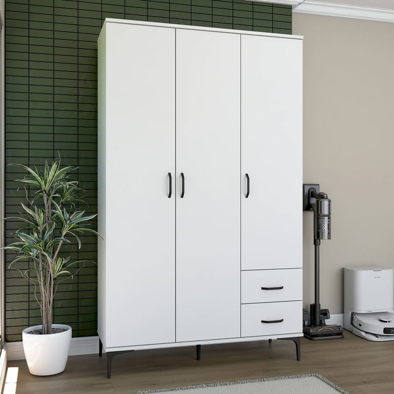 Badeværelsesskab Wallxpert Dara (120 x 198,6 x 45 cm) Hvid - Hvid - Hus & renovering - Køkken & bad - Badeværelse - Badeværelsesmøbler - Badeværelsesskab