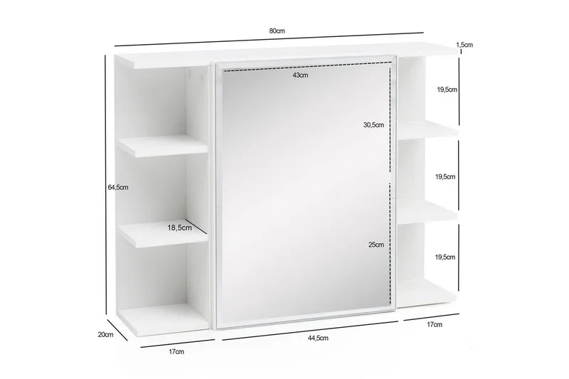 Badeværelsesskab Wohnling Moderne med spejldør lavet af hvid spånplade - Hus & renovering - Køkken & bad - Badeværelse - Badeværelsesmøbler - Spejlskabe