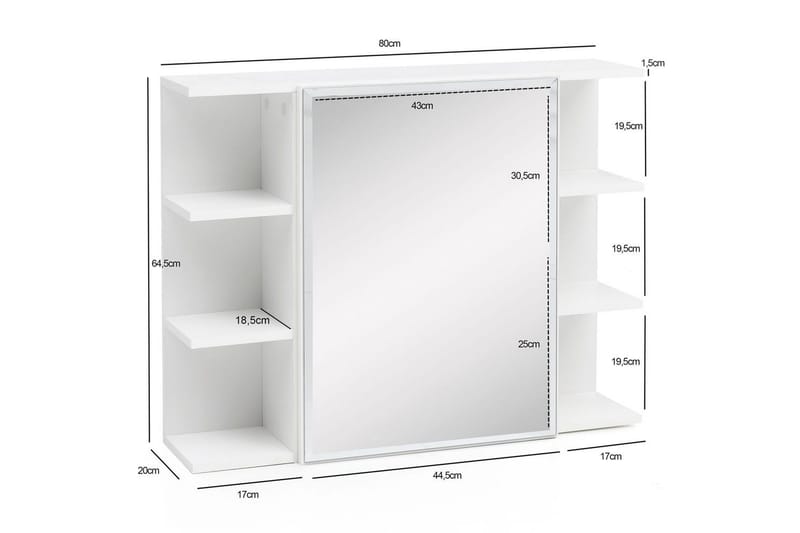 Badeværelsesskab Wohnling Moderne med spejldør lavet af hvid spånplade - Hus & renovering - Køkken & bad - Badeværelse - Badeværelsesmøbler - Spejlskabe