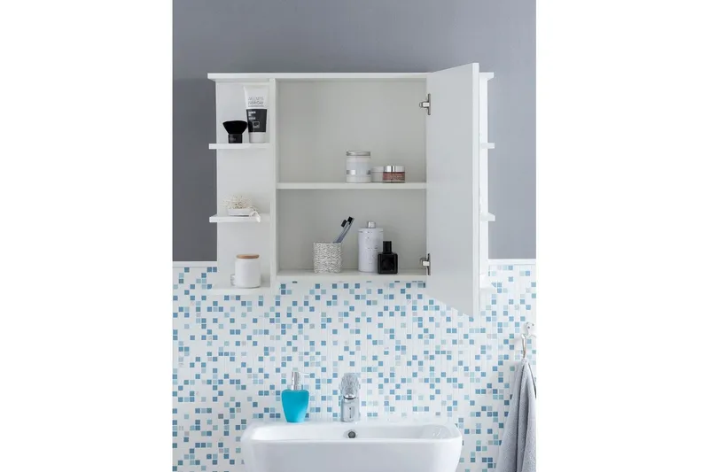 Badeværelsesskab Wohnling Moderne med spejldør lavet af hvid spånplade - Hus & renovering - Køkken & bad - Badeværelse - Badeværelsesmøbler - Spejlskabe