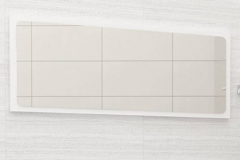 badeværelsesspejl 100x1,5x37 cm spånplade hvid højglans - Hvid - Badeværelsesspejl