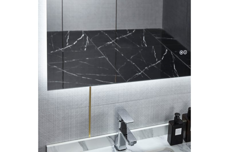 Badeværelsesspejl 120x100 cm med LED-belysning og anti-dug - Hus & renovering - Køkken & bad - Badeværelse - Badeværelsesmøbler - Badeværelsesspejl