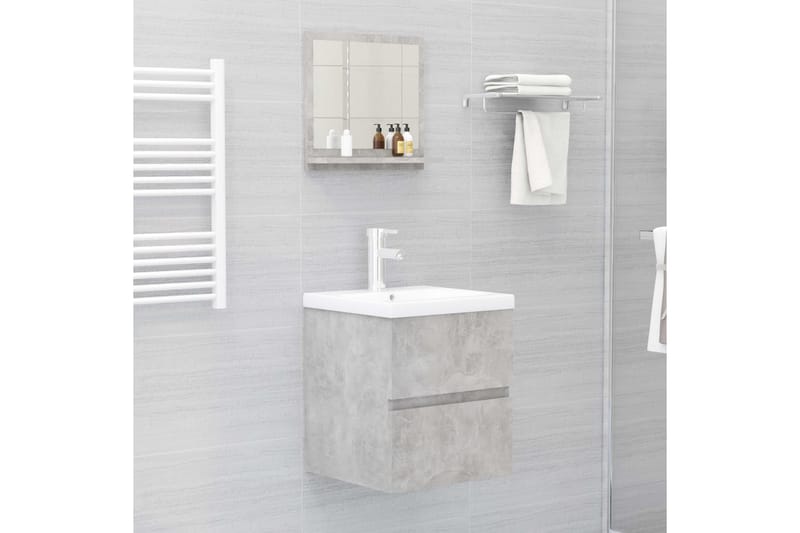 badeværelsesspejl 40x10,5x37 cm spånplade betongrå - Grå - Badeværelsesspejl