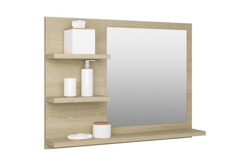 badeværelsesspejl 60x10,5x45 cm spånplade sonoma-eg - Brun - Hus & renovering - Køkken & bad - Badeværelse - Badeværelsesmøbler - Badeværelsesspejl
