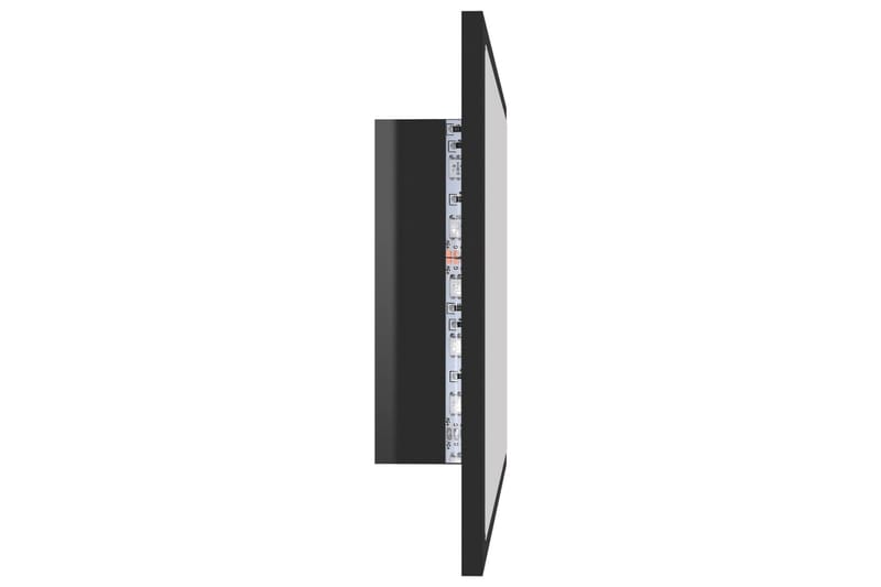 badeværelsesspejl 60x8,5x37 cm spånplade sort højglans - Sort - Badeværelsesspejl