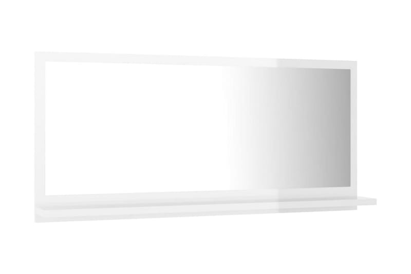 Badeværelsesspejl 80x10,5x37 cm Spånplade Hvid Højglans - Hvid - Badeværelsesspejl