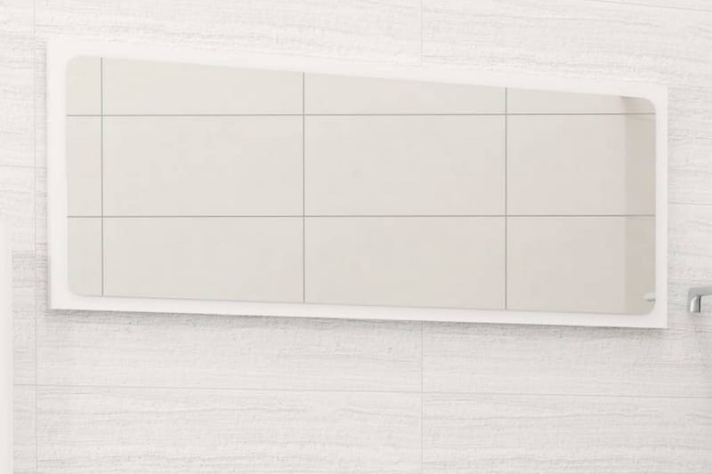 badeværelsesspejl 90x1,5x37 cm spånplade hvid højglans - Hvid - Badeværelsesspejl