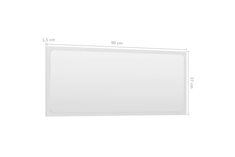badeværelsesspejl 90x1,5x37 cm spånplade hvid højglans - Hvid - Badeværelsesspejl