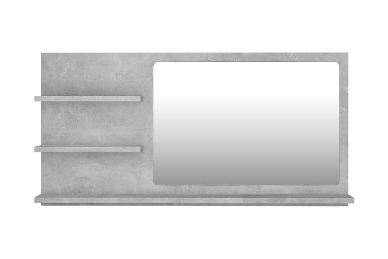 badeværelsesspejl 90x10,5x45 cm spånplade betongrå - Grå - Badeværelsesspejl