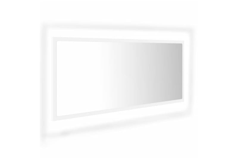 badeværelsesspejl m. LED-lys 100x8,5x37 cm spånplade hvid - Hvid - Badeværelsesspejl