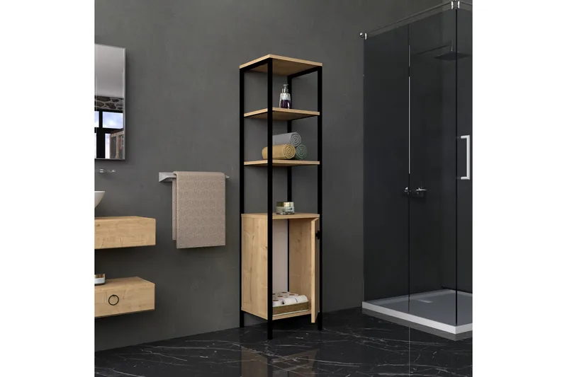 Dasaki Badeværelsesopbevaring 162x38 cm 4 hylder - Blå / antracit - Hus & renovering - Køkken & bad - Badeværelse - Badeværelsesmøbler - Badeværelseshylde