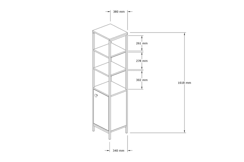 Dasaki Badeværelsesopbevaring 162x38 cm 4 hylder - Blå / antracit - Hus & renovering - Køkken & bad - Badeværelse - Badeværelsesmøbler - Badeværelseshylde