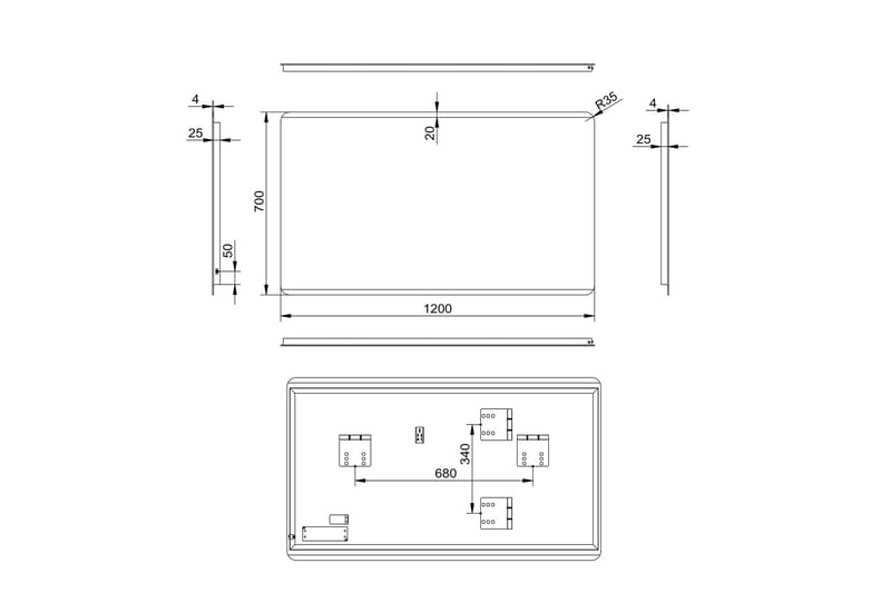 Älvhyttan Spejl 120x70 cm - Sølv - Badeværelsesspejl - Badeværelsesspejl med belysning