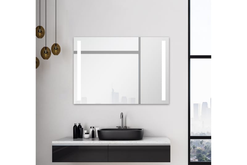 Allejaure Badeværelsesspejl 70 cm LED-belysning - Hus & renovering - Køkken & bad - Badeværelse - Badeværelsesmøbler - Badeværelsesspejl