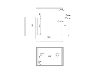 Allejaure Spejl 140x70 cm - Sølv - Hus & renovering - Køkken & bad - Badeværelse - Badeværelsesmøbler - Badeværelsesspejl
