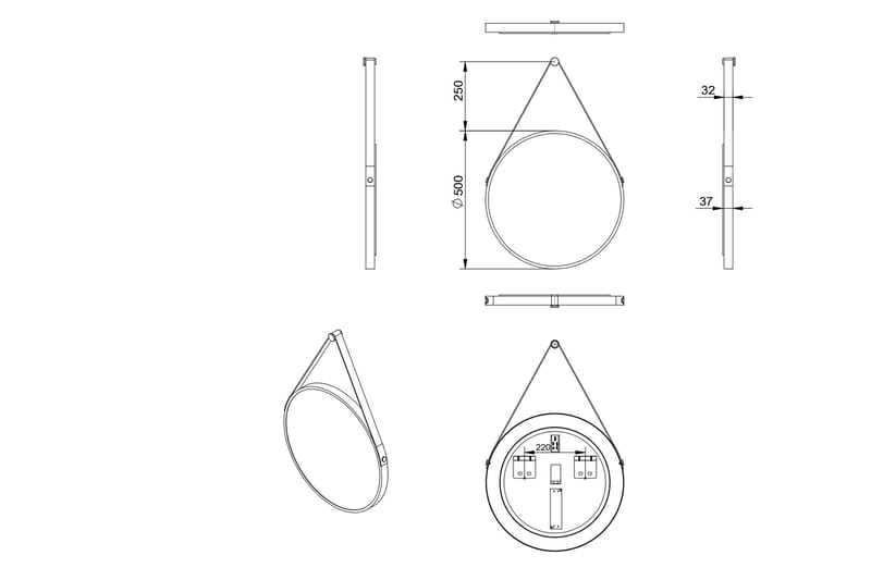 Allejaure Spejl 50 cm Rund - Kobber - Hus & renovering - Køkken & bad - Badeværelse - Badeværelsesmøbler - Badeværelsesspejl