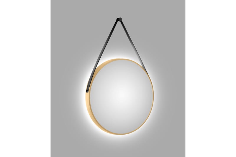 Allejaure Spejl 80 cm Rund - Guld - Badeværelsesspejl - Badeværelsesspejl med belysning