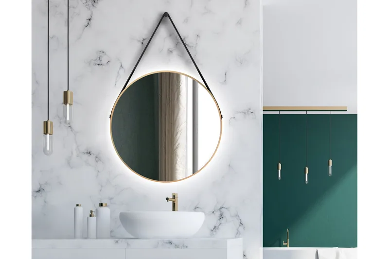 Allejaure Spejl 80 cm Rund - Guld - Hus & renovering - Køkken & bad - Badeværelse - Badeværelsesmøbler - Badeværelsesspejl