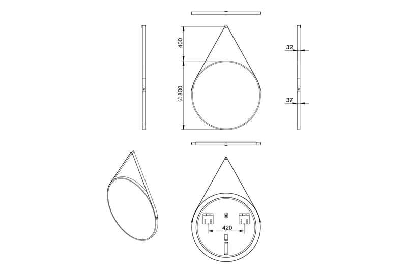 Allejaure Spejl 80 cm Rund - Kobber - Hus & renovering - Køkken & bad - Badeværelse - Badeværelsesmøbler - Badeværelsesspejl