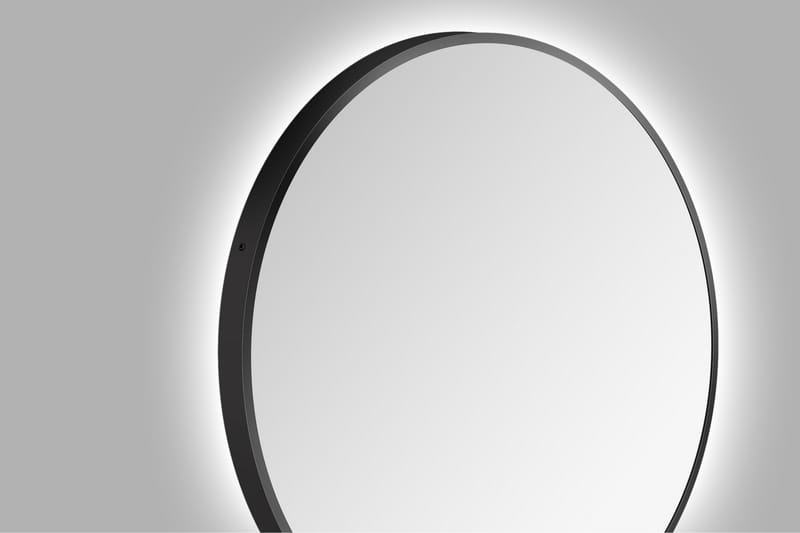 Allejaure Spejl 80 cm Rund - Sort - Badeværelsesspejl - Badeværelsesspejl med belysning
