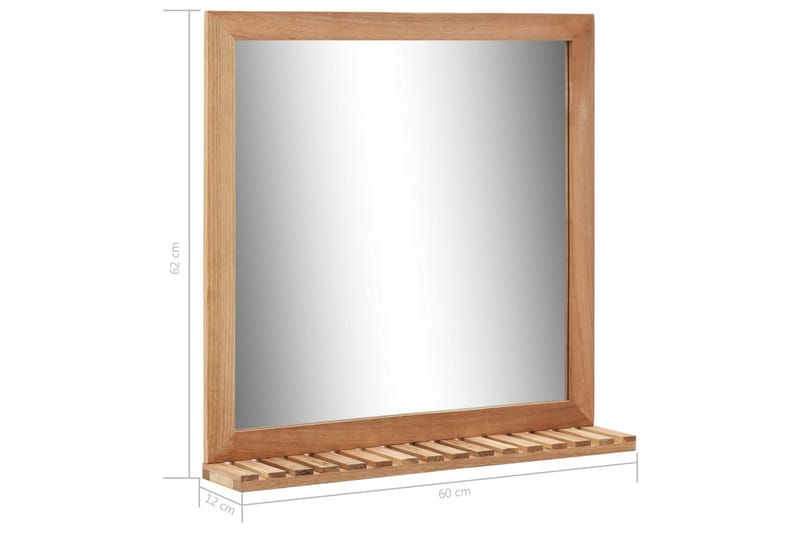 Badeværelsespejl 60 X 12 X 62 Cm Massivt Valnøddetræ - Brun - Hus & renovering - Køkken & bad - Badeværelse - Badeværelsesmøbler - Badeværelsesspejl