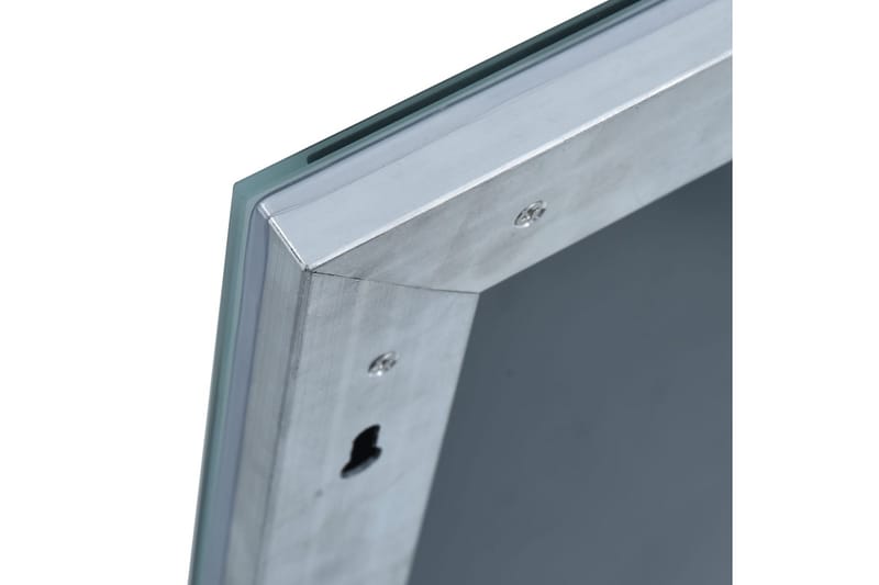 badeværelsesskab med spejl LED 60 x 50 cm - Sølv - Badeværelsesspejl - Badeværelsesspejl med belysning