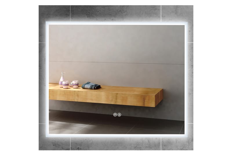 Badeværelsesspejl 120x120 cm Dimmer - Badeværelsesspejl