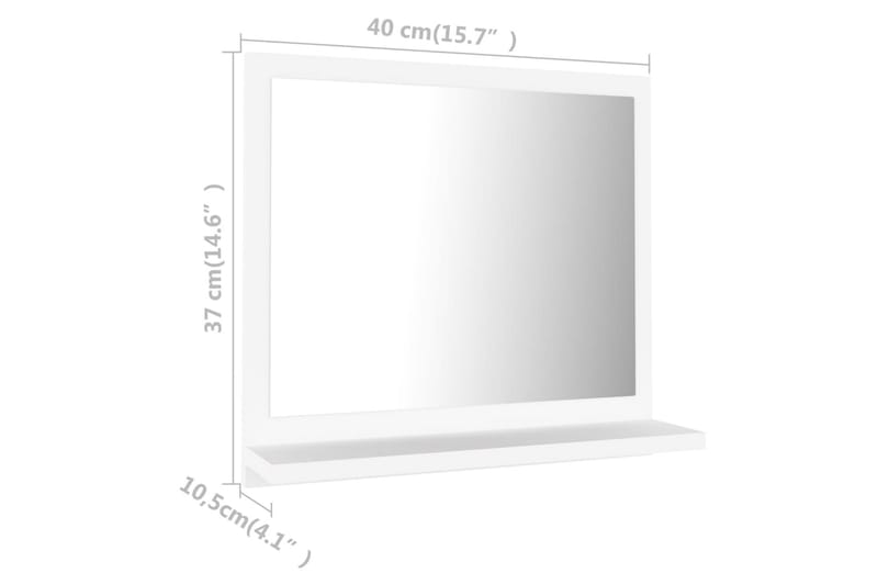 badeværelsesspejl 40x10,5x37 cm spånplade hvid - Hvid - Hus & renovering - Køkken & bad - Badeværelse - Badeværelsesmøbler - Badeværelsesspejl