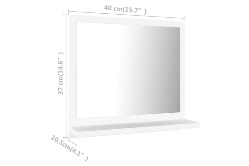 badeværelsesspejl 40x10,5x37 cm spånplade hvid - Hvid - Badeværelsesspejl