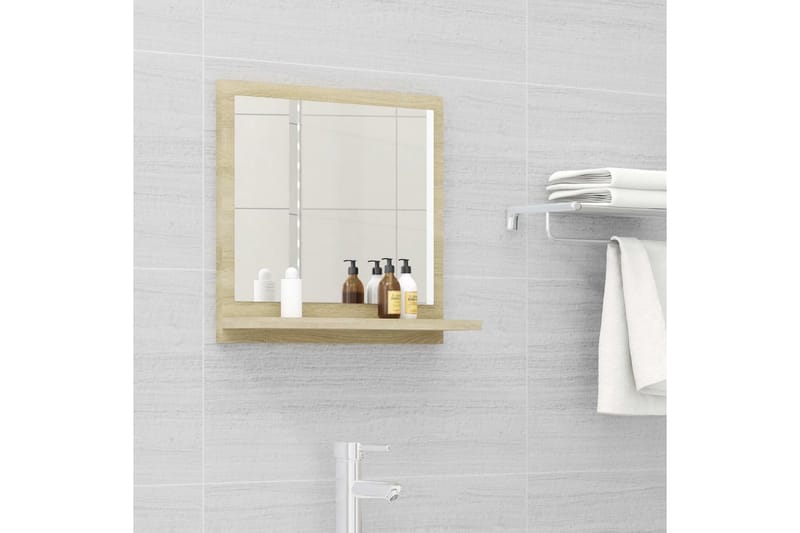 badeværelsesspejl 40x10,5x37 cm spånplade sonoma-eg - Brun - Badeværelsesspejl