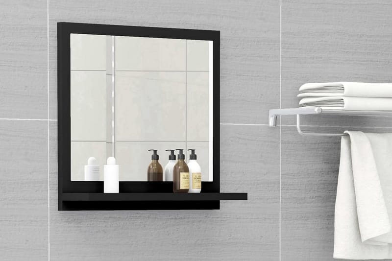 badeværelsesspejl 40x10,5x37 cm spånplade sort - Sort - Badeværelsesspejl