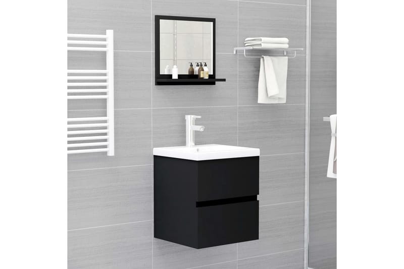 badeværelsesspejl 40x10,5x37 cm spånplade sort - Sort - Badeværelsesspejl