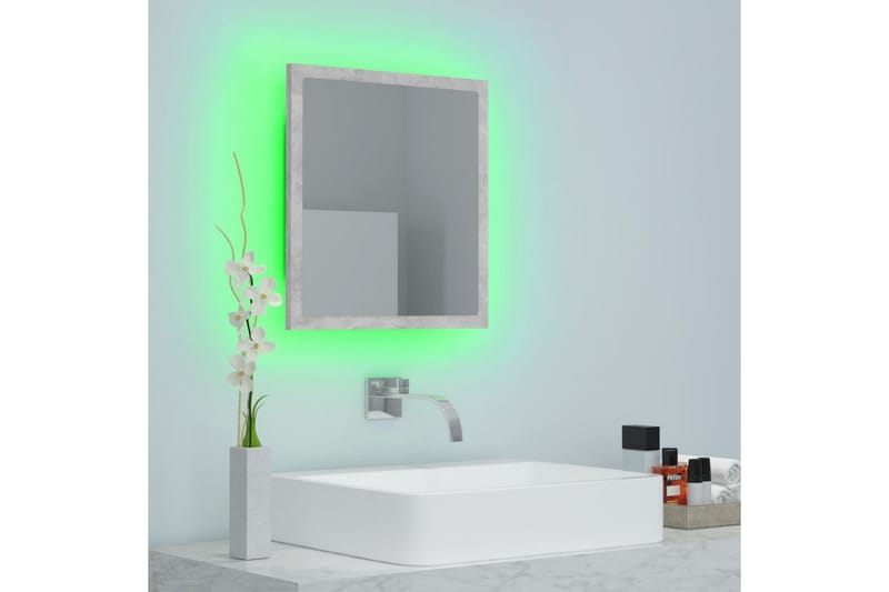 badeværelsesspejl 40x8,5x37 cm spånplade betongrå - Grå - Badeværelsesspejl