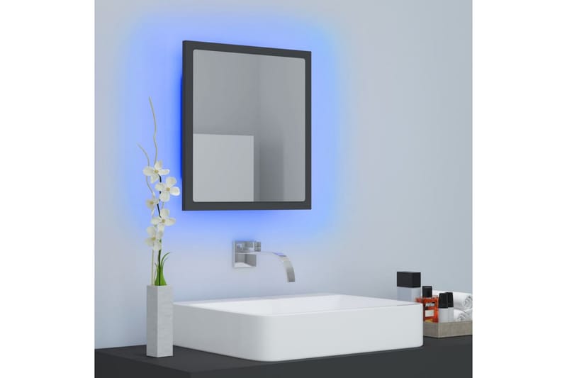 badeværelsesspejl 40x8,5x37 cm spånplade grå - Grå - Badeværelsesspejl