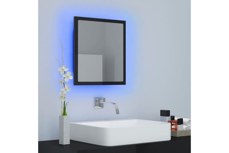 badeværelsesspejl 40x8,5x37 cm spånplade sort højglans - Sort - Badeværelsesspejl