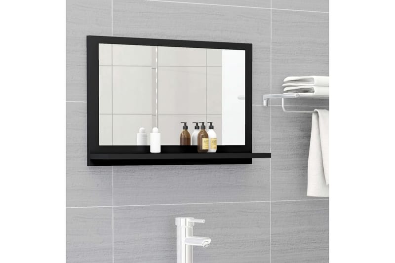 badeværelsesspejl 60x10,5x37 cm spånplade sort - Sort - Hus & renovering - Køkken & bad - Badeværelse - Badeværelsesmøbler - Badeværelsesspejl