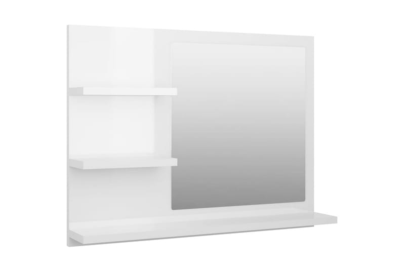 badeværelsesspejl 60x10,5x45 cm spånplade hvid højglans - Hvid - Hus & renovering - Køkken & bad - Badeværelse - Badeværelsesmøbler - Badeværelsesspejl