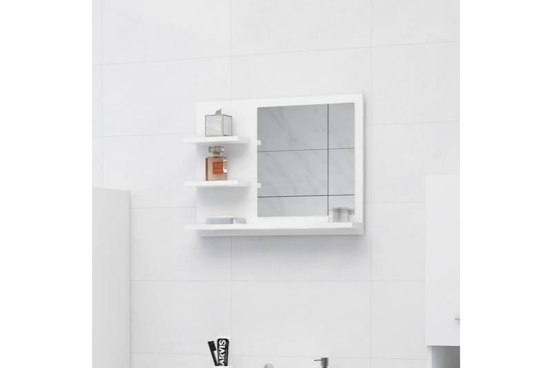 badeværelsesspejl 60x10,5x45 cm spånplade hvid - Hvid - Hus & renovering - Køkken & bad - Badeværelse - Badeværelsesmøbler - Badeværelsesspejl