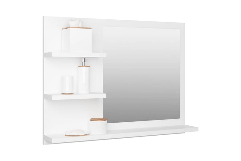 badeværelsesspejl 60x10,5x45 cm spånplade hvid - Hvid - Hus & renovering - Køkken & bad - Badeværelse - Badeværelsesmøbler - Badeværelsesspejl
