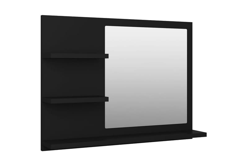 badeværelsesspejl 60x10,5x45 cm spånplade sort - Sort - Badeværelsesspejl
