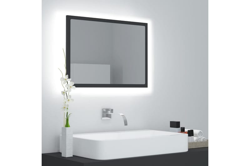 badeværelsesspejl 60x8,5x37 cm spånplade grå - Grå - Badeværelsesspejl
